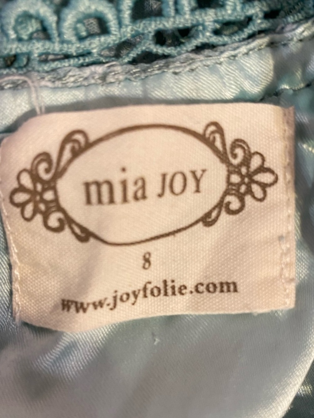 Joyfolie Mia Joy childrens size 8 blue floral lace dress - Picture 6 of 6